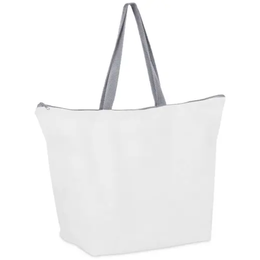Hoppla Skyline Recycled PET Stitch-Bond Shopper With Zip Grey